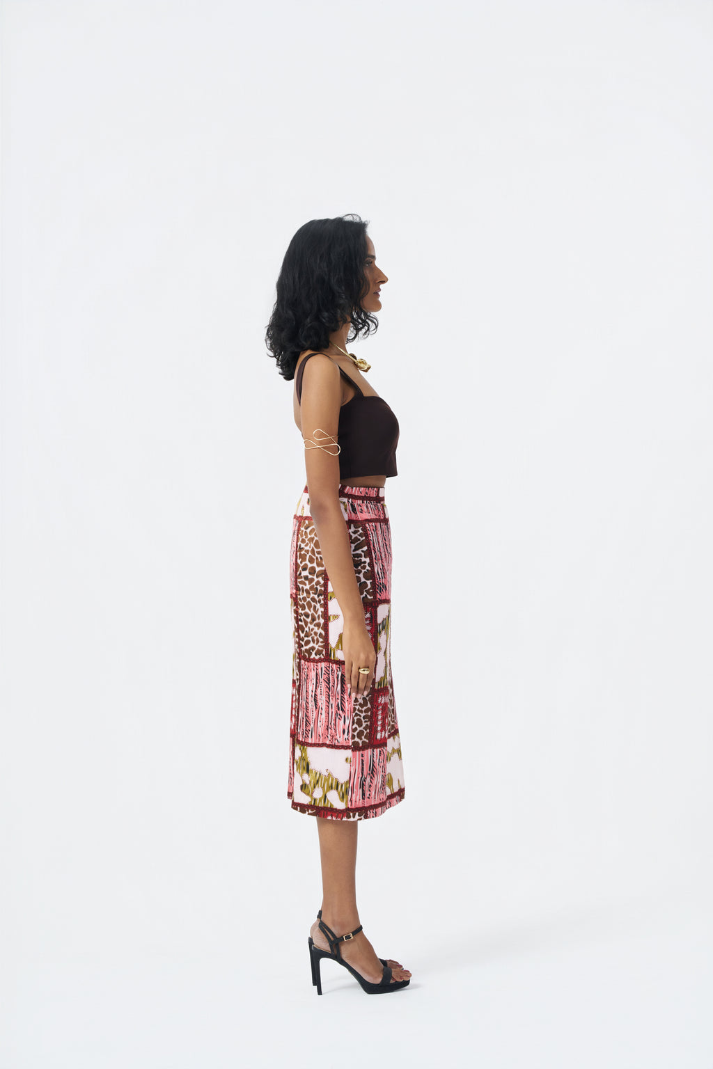 Printed Midi Skirt