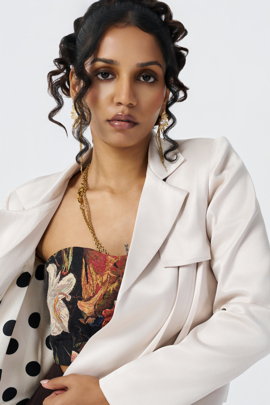 The Pleated Open Blazer