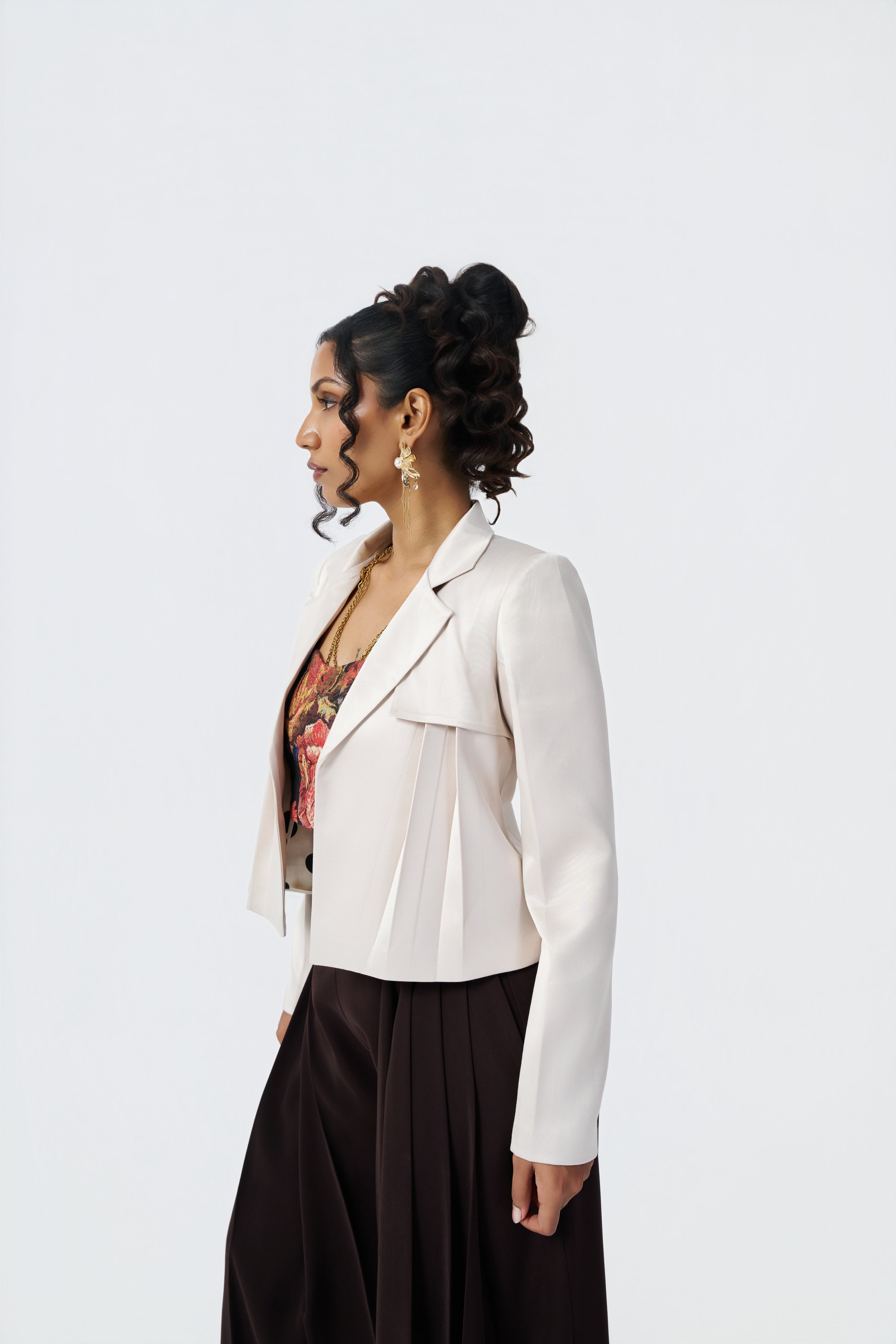 The Pleated Open Blazer