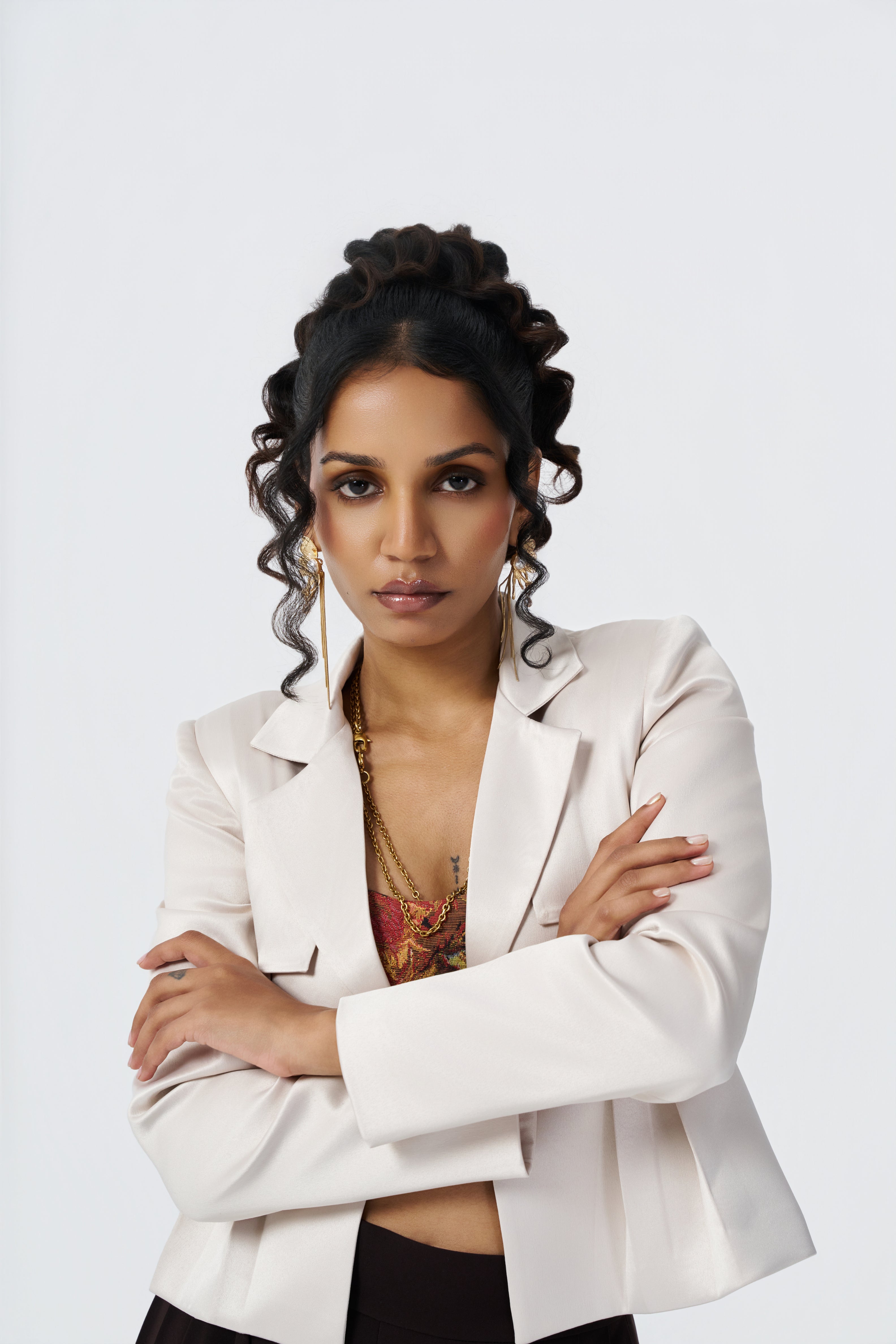 The Pleated Open Blazer